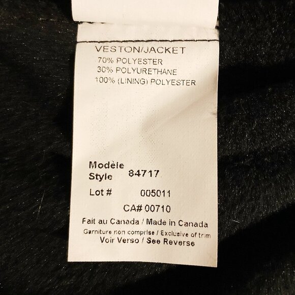 JOSEPH RIBKOFF Tall ruffle collar black jacket ~ Office goth SMALL MEDIUM blazer - Picture 13 of 16